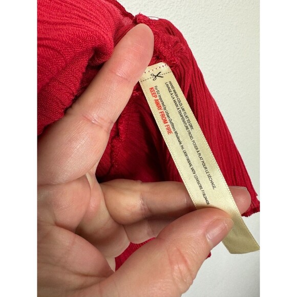 Free People Small Adella Cami Lace Tank Top Cherry Red Ruffled Peplum Hem NWT - Picture 12 of 13